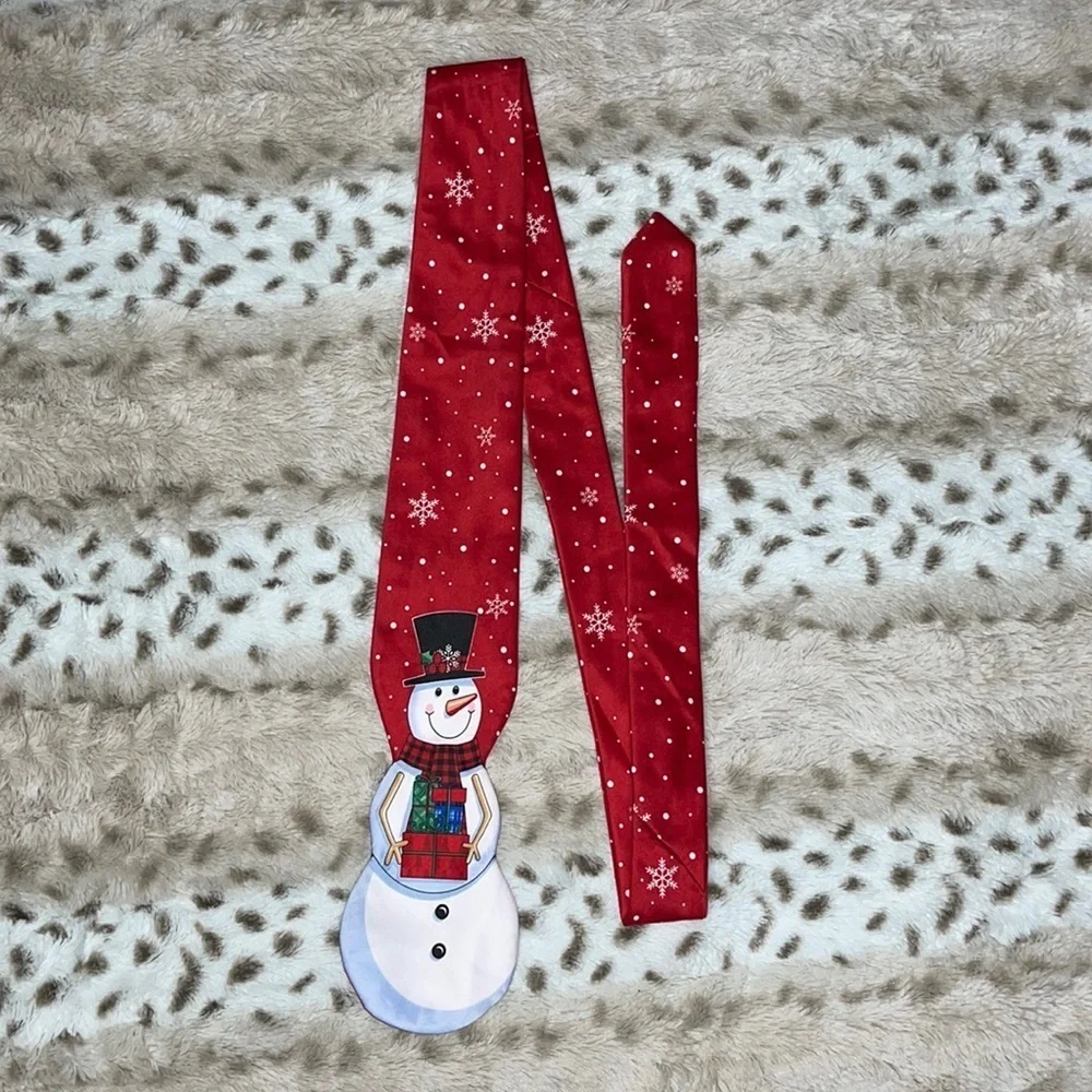 Holiday Snowman Scarf Red